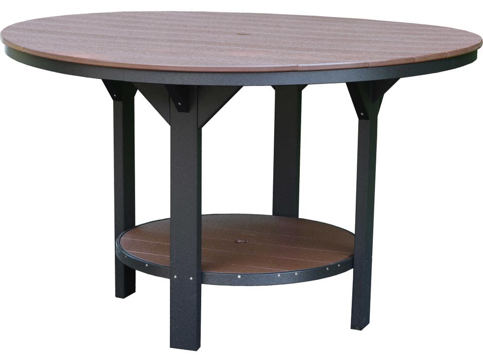 Heritage Recycled Plastic Round Outdoor Patio Counter Table with Umbrella Hole