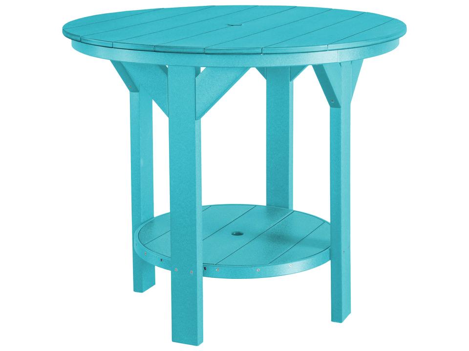 Heritage Recycled Plastic Round Patio Counter Table with Umbrella Hole