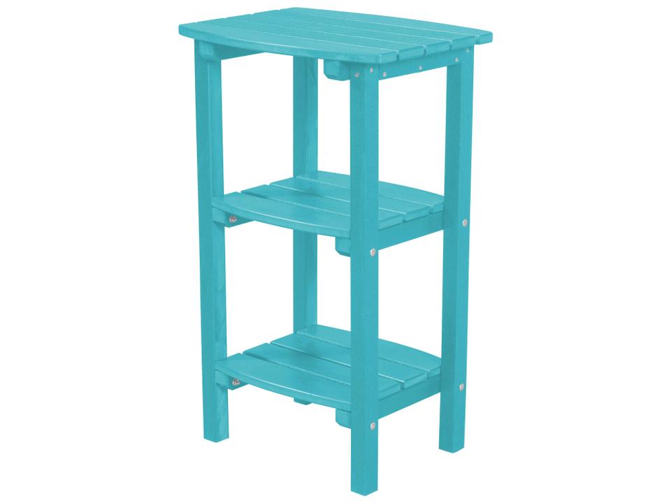 Classic Rectangular 3-Shelf Outdoor Side Table in HDPE Poly Lumber