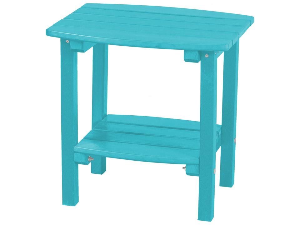 Classic Dual-Level Outdoor Side Table in Recycled HDPE Poly Lumber