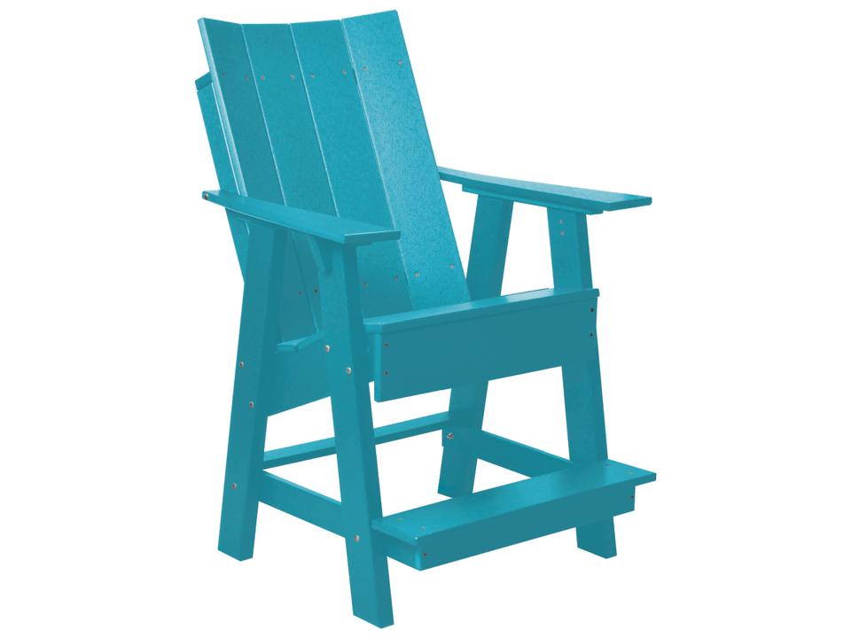 Contemporary High Adirondack Accent Chair in Light Gray Poly Lumber