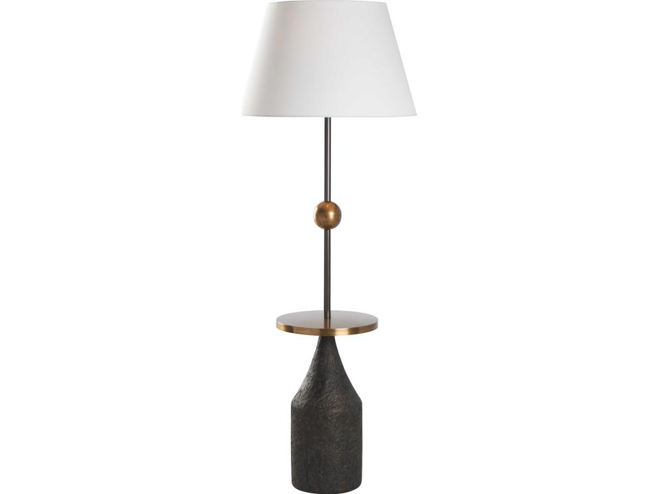 Lamps Artemis Floor Lamp with Table Dark Bronze and Antique Brass Finish