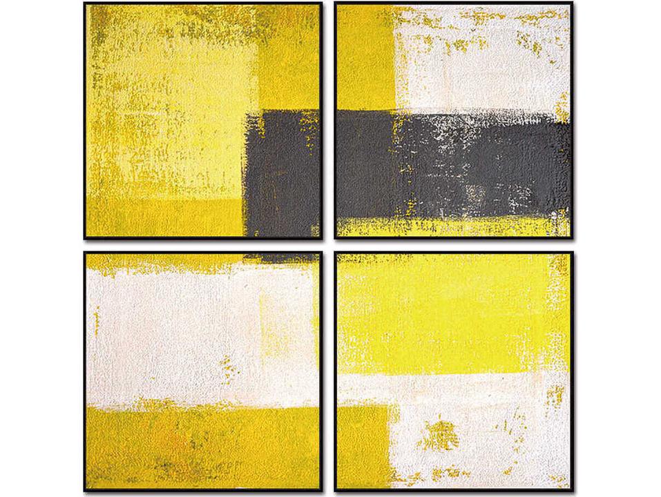 Amarillo 4-Piece Canvas Wall Art in Black PS Frame