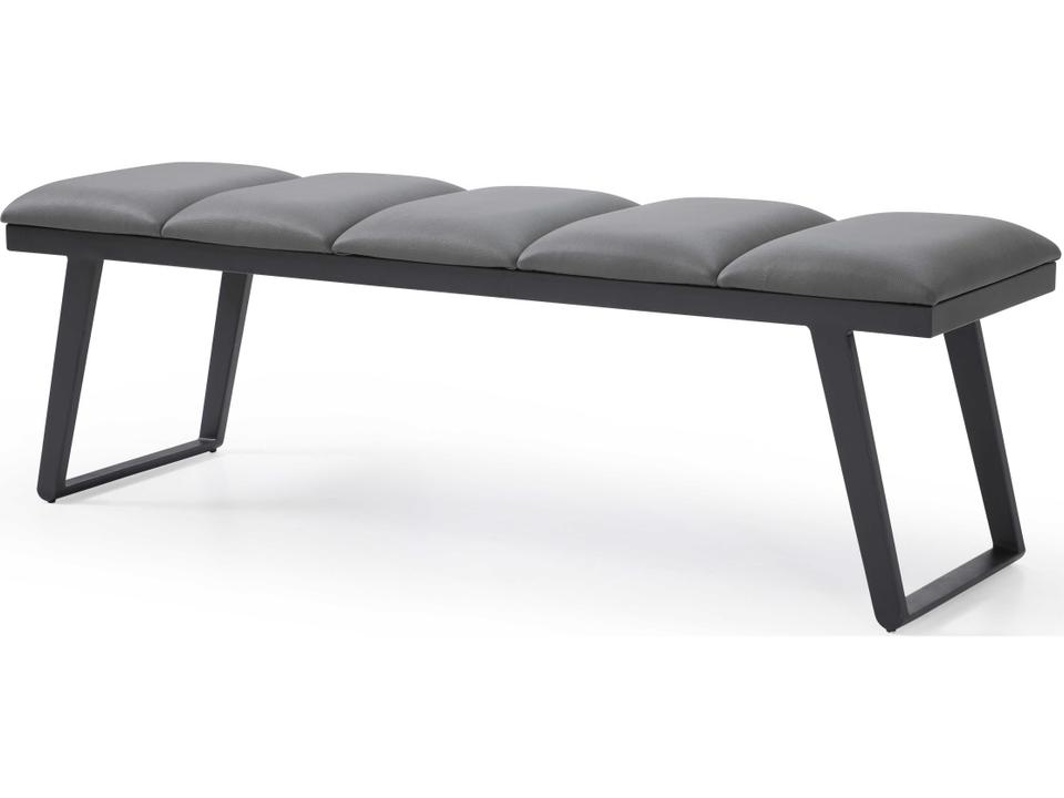Ethan Accent Bench Dark Gray Faux Leather