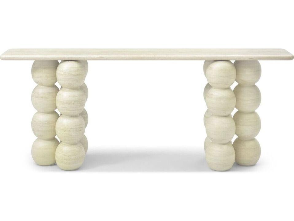 Marbella Console Table in Beige Travertine Matte