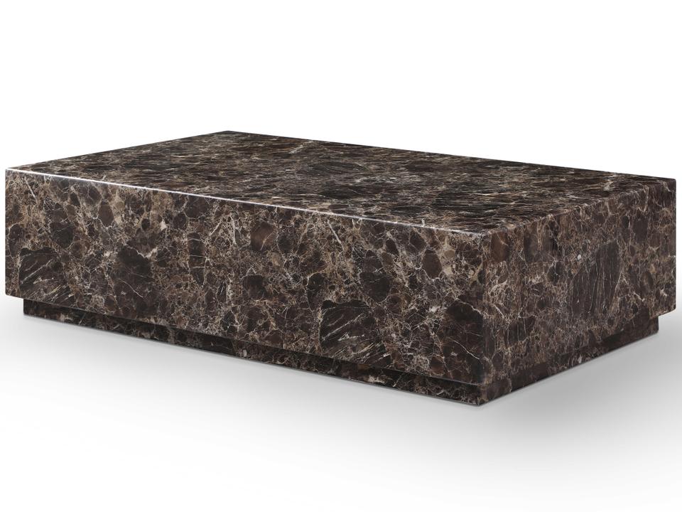 Iris Rectangle Coffee Table High Gloss Dark Emperador Marble