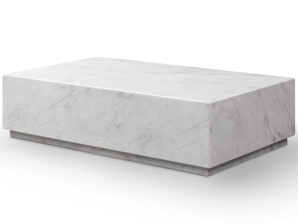 Iris Rectangle Coffee Table High Gloss White Marble