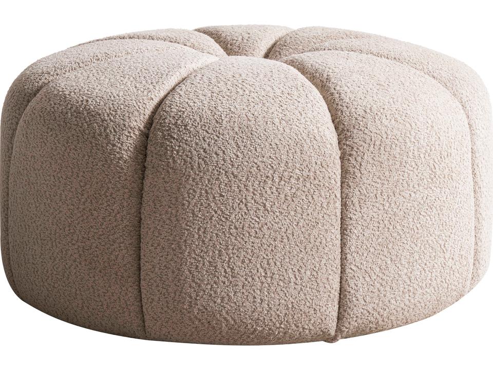 Lune Taupe Boucle Fabric Ottoman