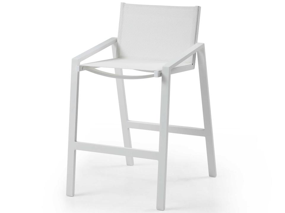 Rio White Aluminum Sling Bar Stool