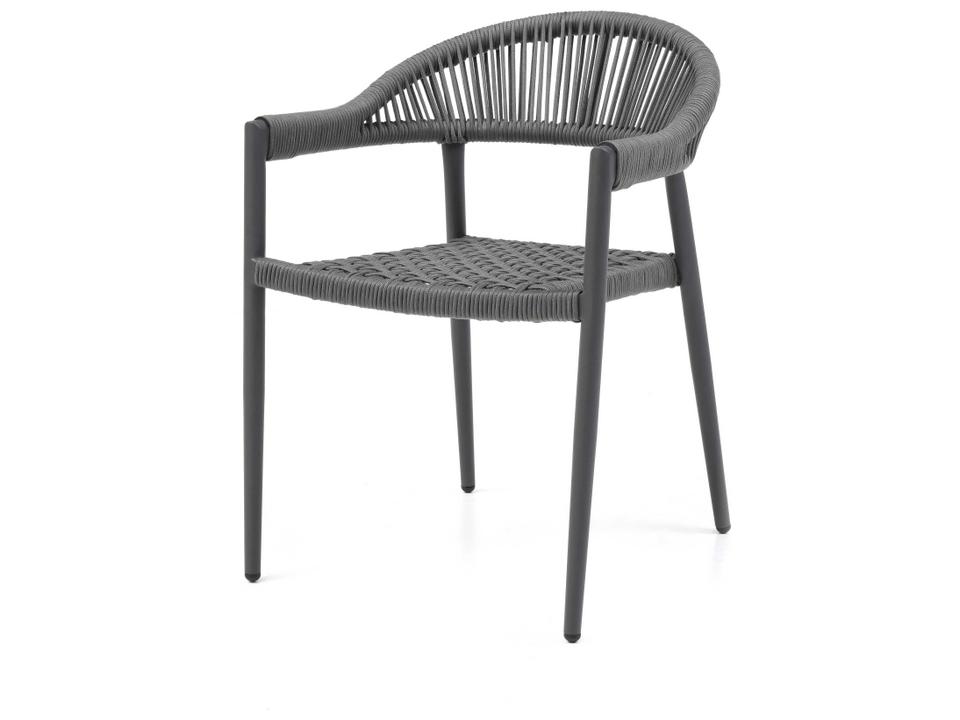 Leyla Dark Grey Aluminum Rope Dining Chair