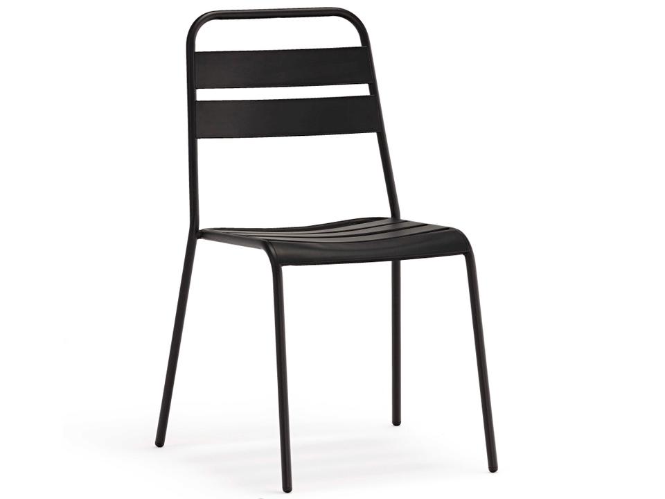 Belle Dark Grey Aluminum Metal Dining Chair
