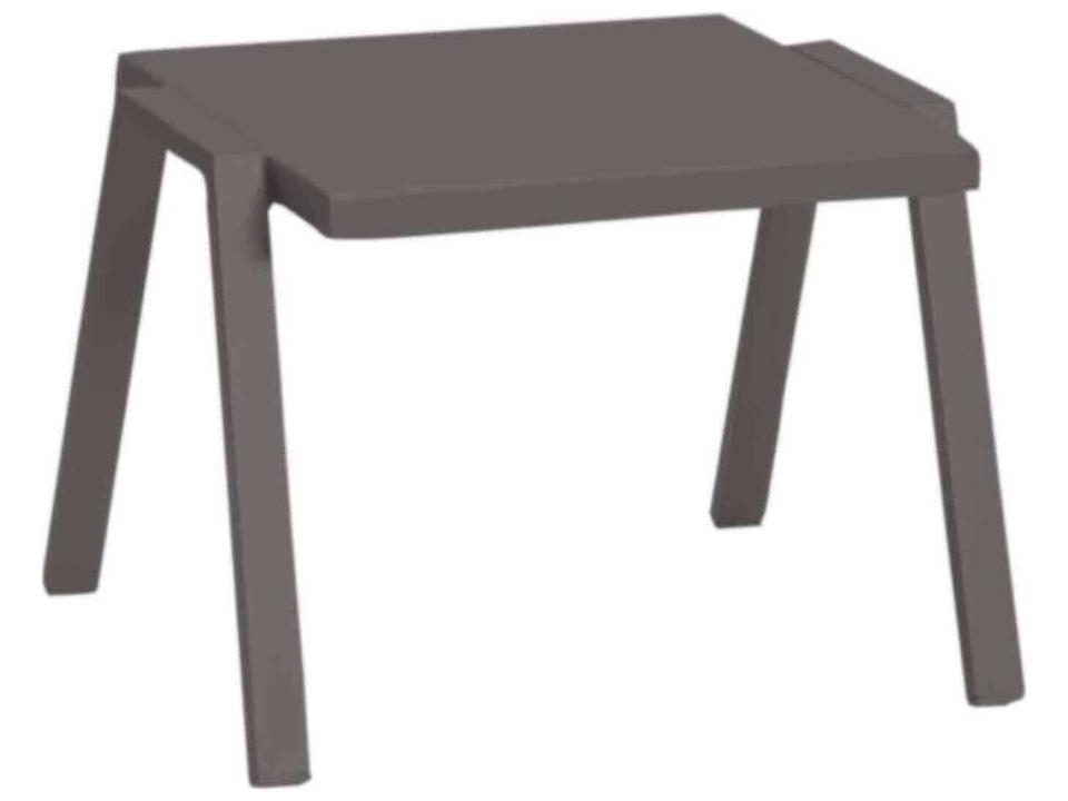 Rio Aluminum Rectangular End Table in Taupe