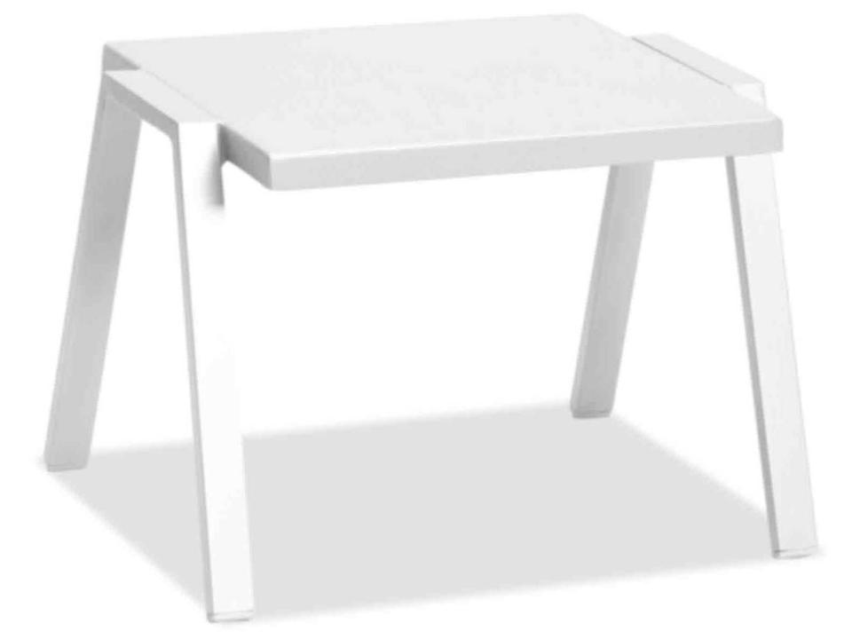 Rio White Aluminum Rectangular End Table