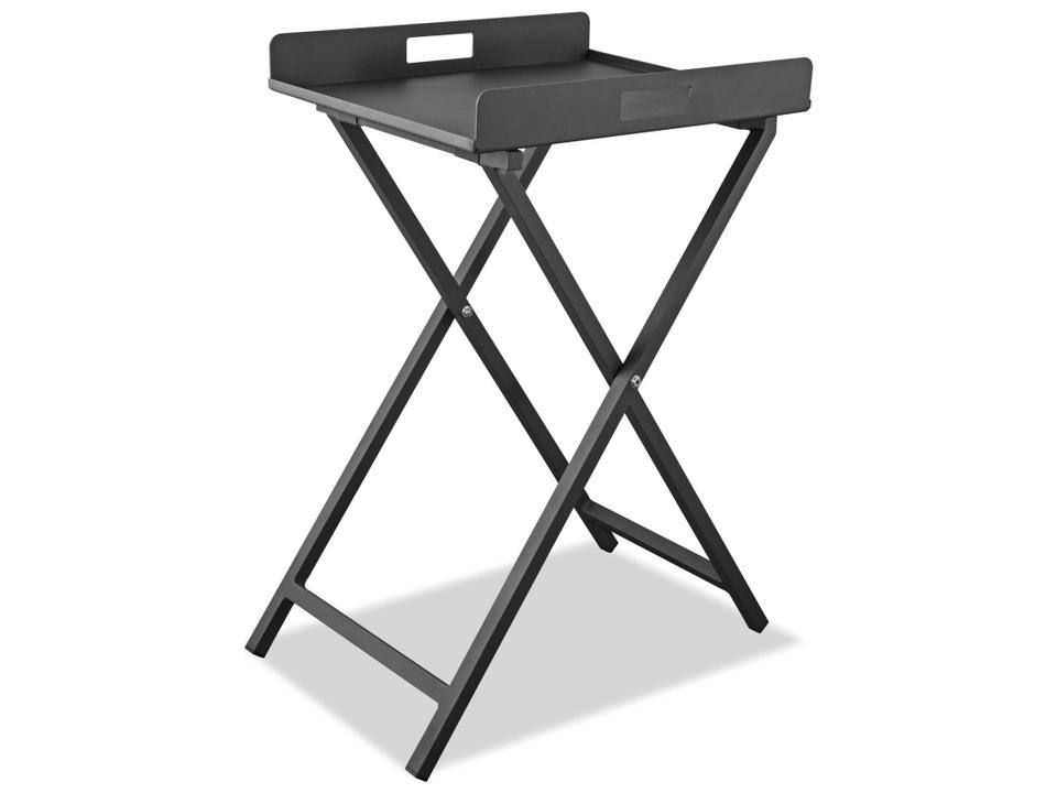 Kai Aluminum Rectangular End Table with Removable Tray in Grey