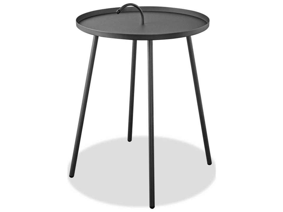 Jett Round Aluminum Side Table in Dark Grey