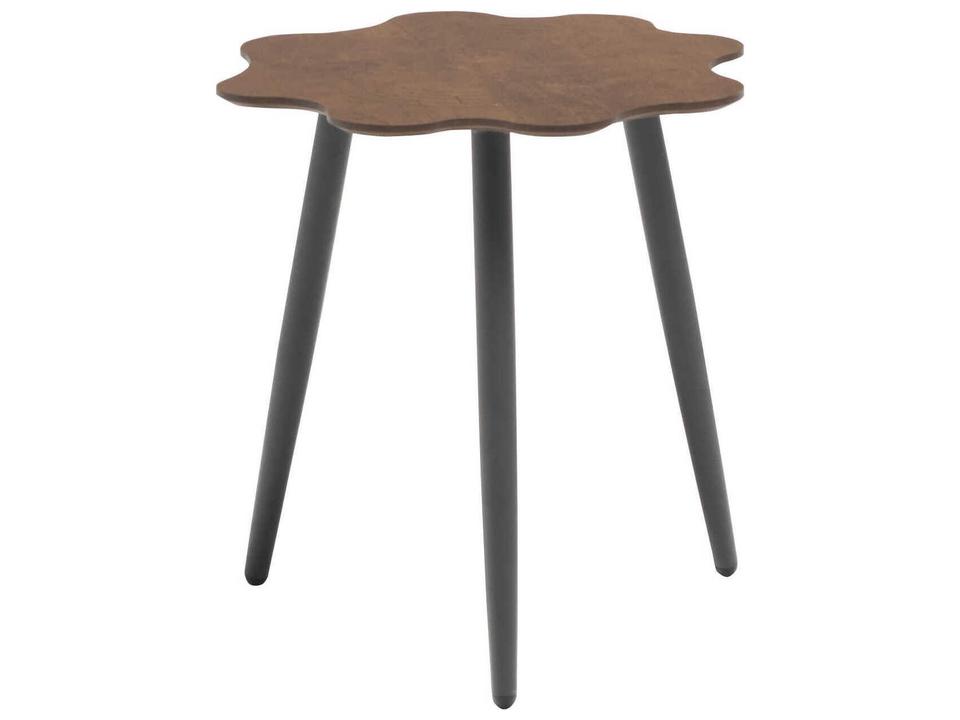 Flora 18-Inch Flower Shape Side Table with Walnut HPL Top