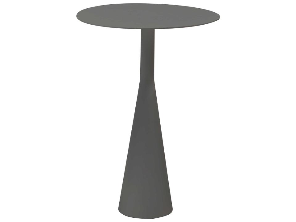 Ireland Large Round Aluminum End Table in Grey