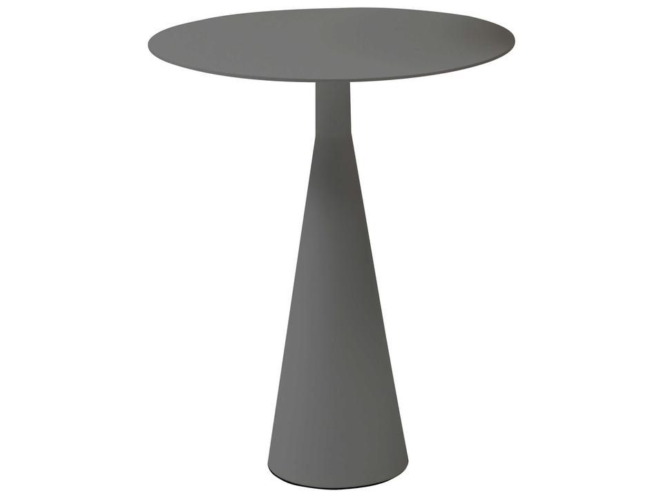 Whiteline Ireland Round Aluminum End Table in Dark Grey