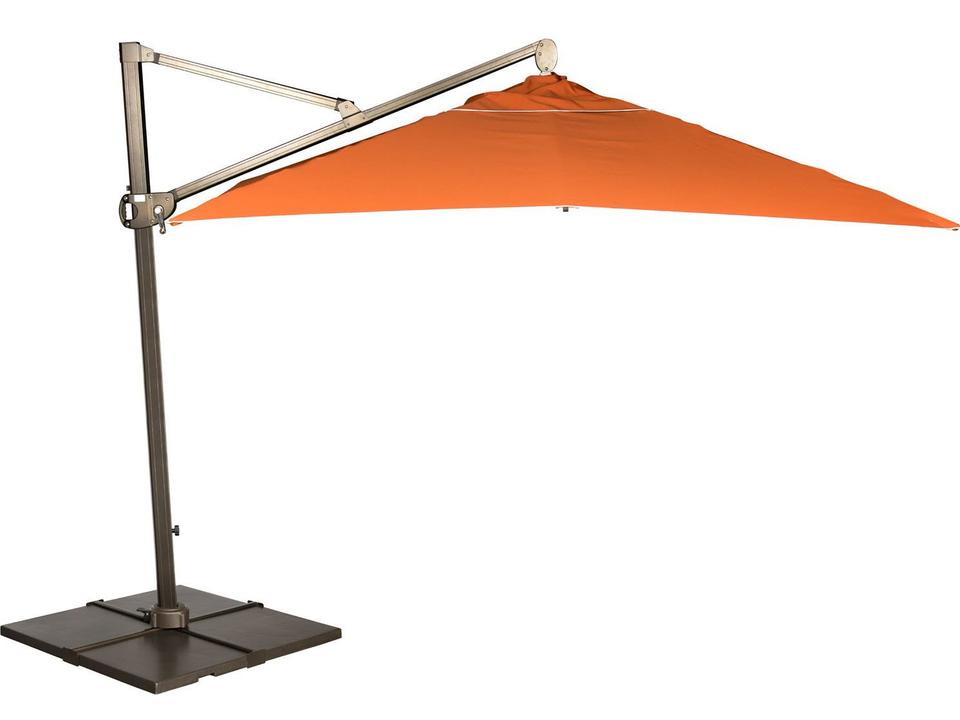 10 Foot Square Cantilever Umbrella with Tile Base