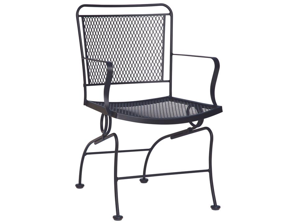 Constantine Wrought Iron Coil Spring Outdoor Patio Dining Arm Chair