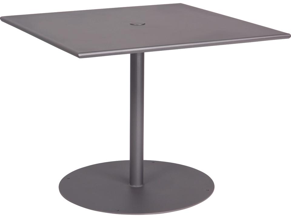 Wrought Iron Square Patio Bistro Table with Umbrella Hole