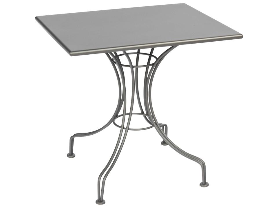 Rectangular Solid Top Outdoor Bistro Table in Wrought Iron