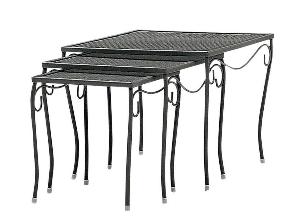 Wrought Iron Tables Mesh Nested End Table Set in Various Finishes