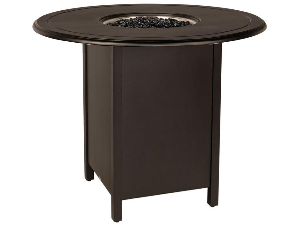 Solid Cast Bar Height Round Cast Aluminum Fire Pit Table
