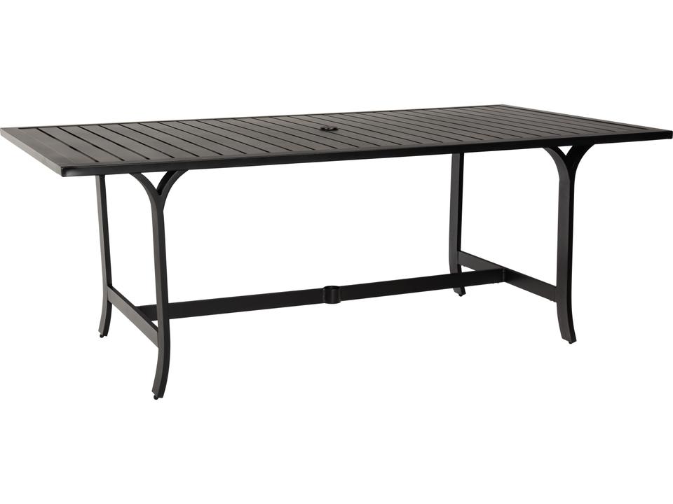 Seal Cove 78-Inch Rectangular Aluminum Dining Table with Umbrella Hole