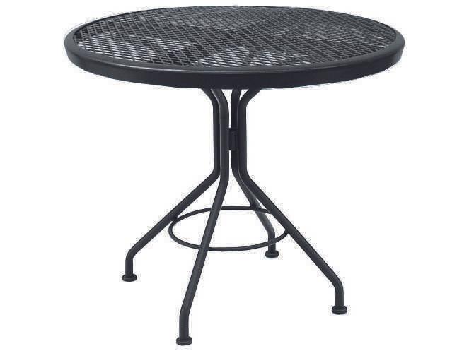 Cafe Series 30 Inch Round Wrought Iron Dining Table Textured Black