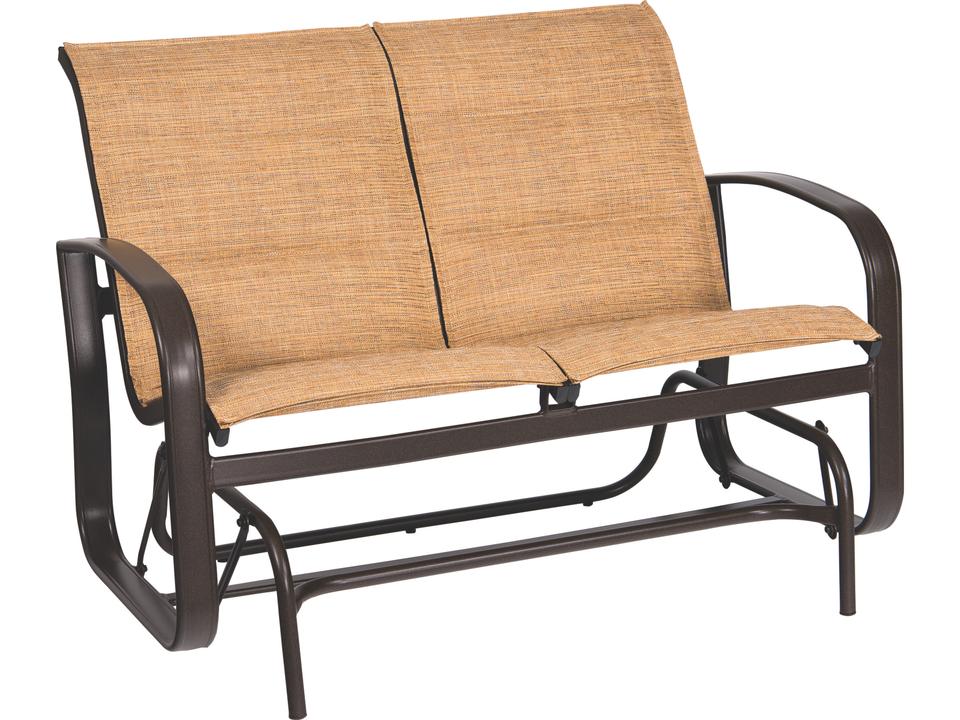 Cayman Isle Padded Sling Aluminum Glider Loveseat