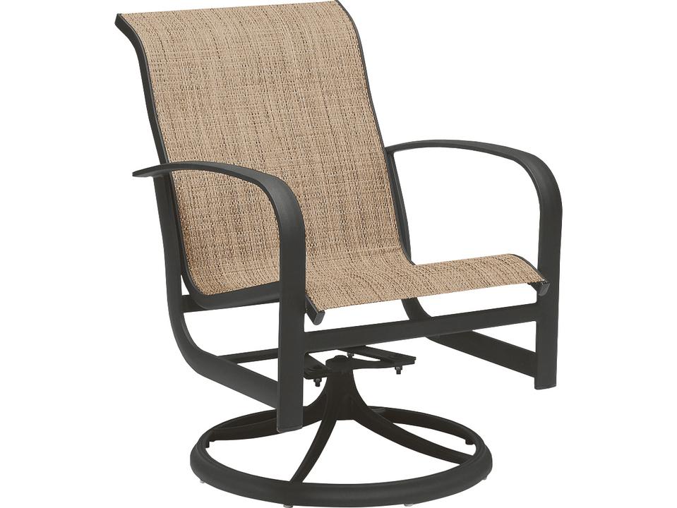 Fremont Sling Aluminum Swivel Rocker Dining Arm Chair