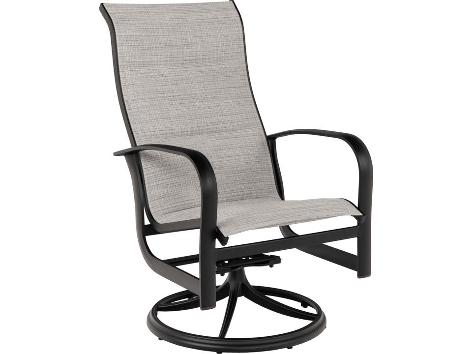 Fremont Padded High Back Swivel Rocker Dining Arm Chair