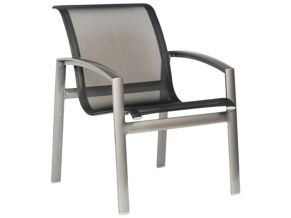 Metropolis Sling Aluminum Stackable Dining Arm Chair