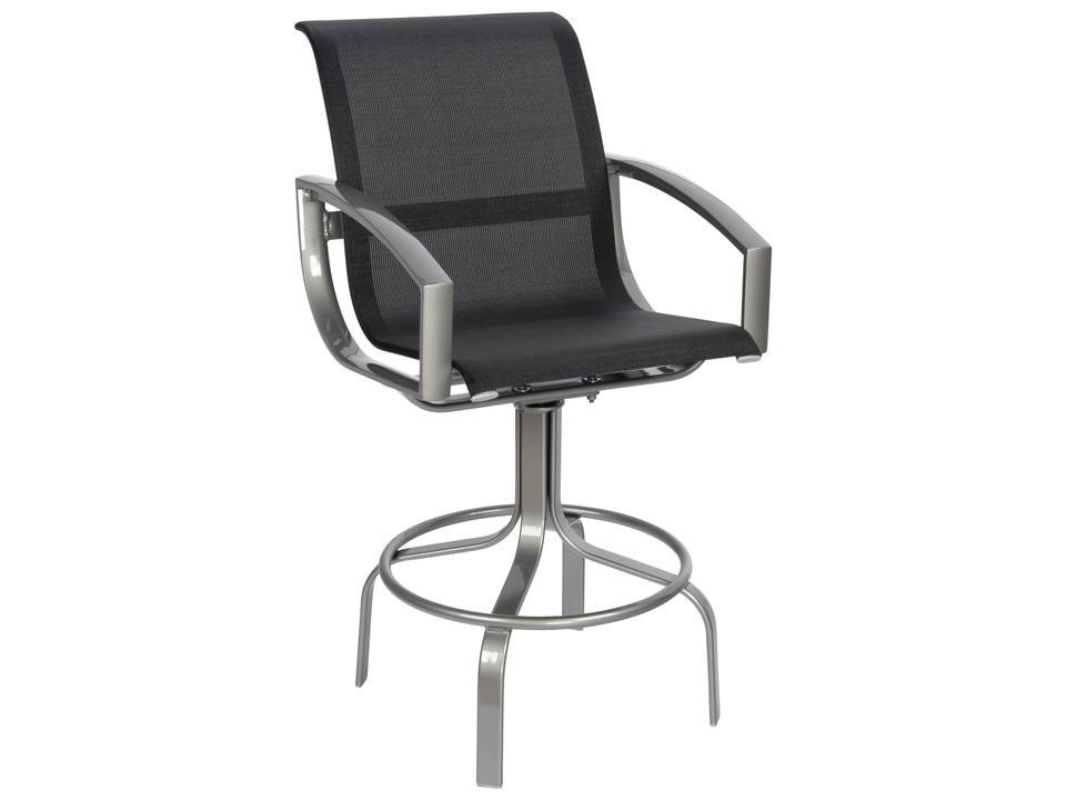 Metropolis Sling Aluminum Swivel Bar Stool