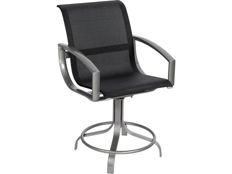 Metropolis Sling Aluminum Swivel Counter Stool