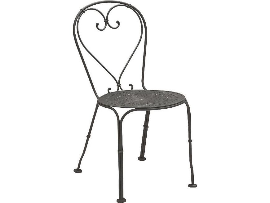 Parisienne Wrought Iron Pattern Seat Dining Side Chair