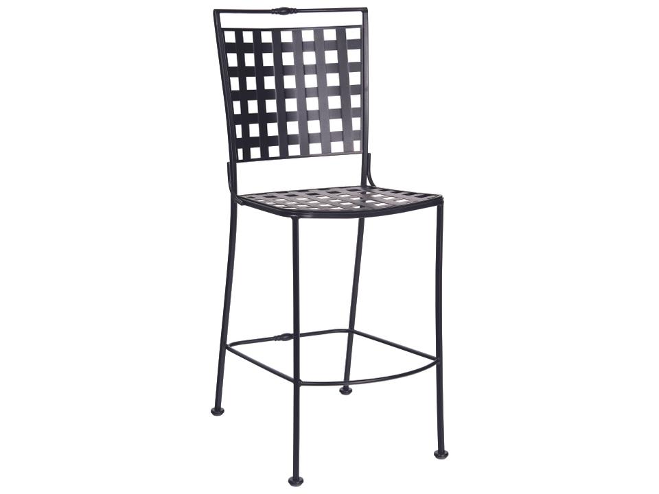 Sheffield Wrought Iron Outdoor Patio Bar Stool in Various Finishes