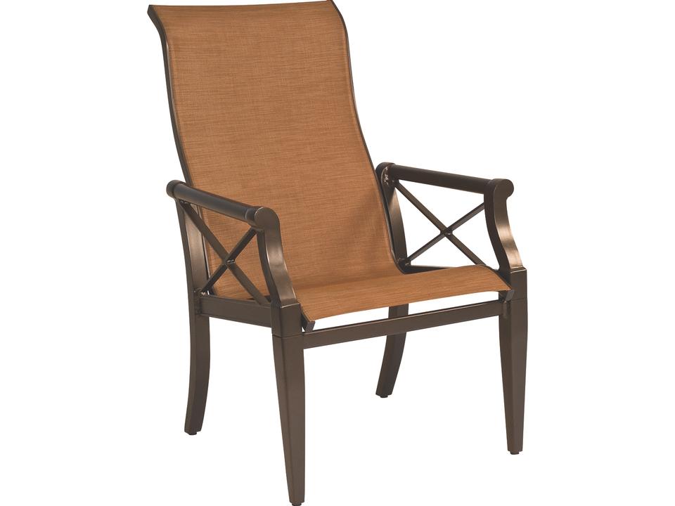 Andover Sling Aluminum High Back Dining Arm Chair