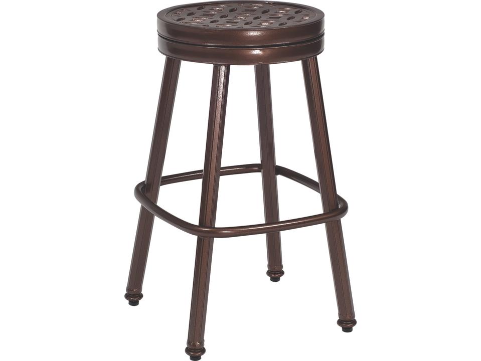 Casa Round Swivel Cast Aluminum Bar Stool in Various Finishes