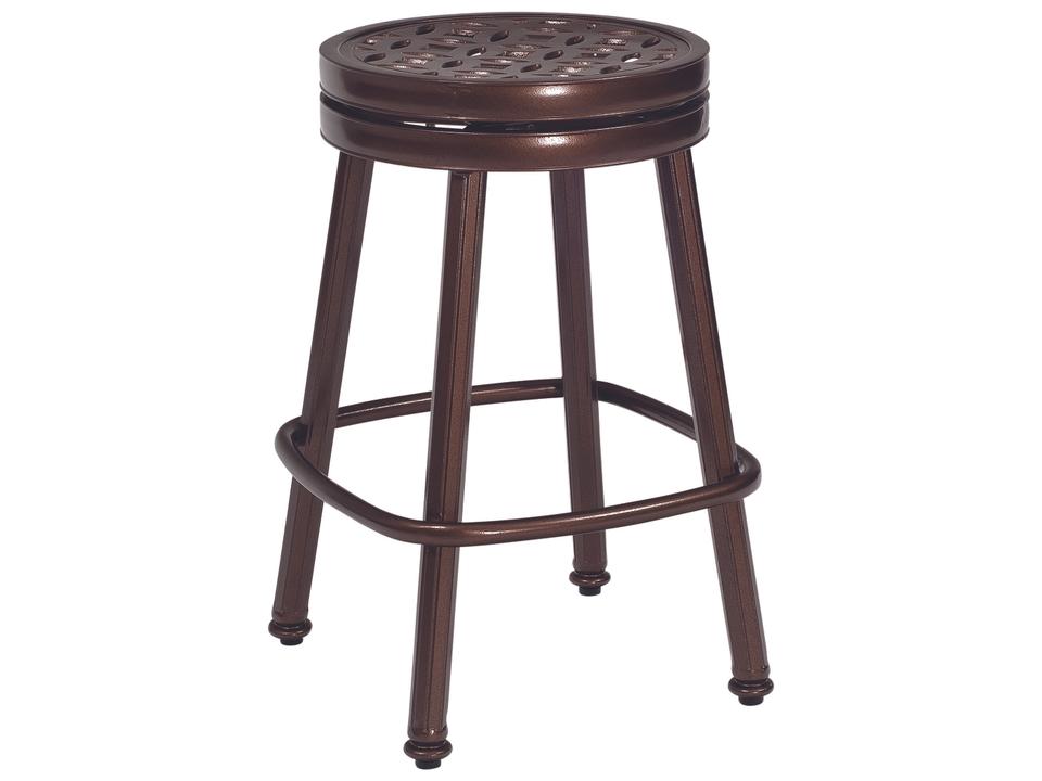 Casa Cast Aluminum Round Swivel Outdoor Counter Stool with Cushion