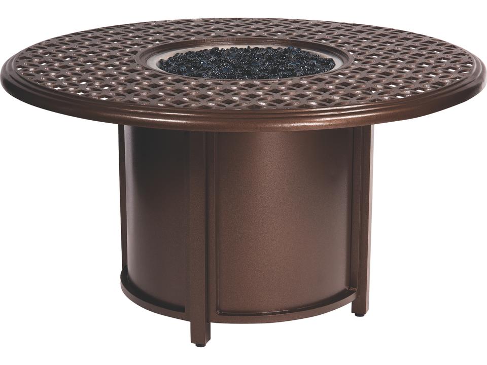 Casa Cast Aluminum Round Chat Height Outdoor Patio Fire Pit Table