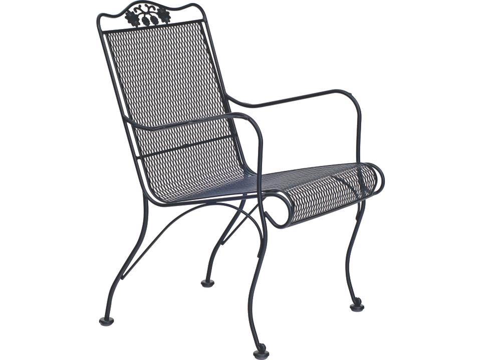 Briarwood Wrought Iron High Back Outdoor Lounge Chair