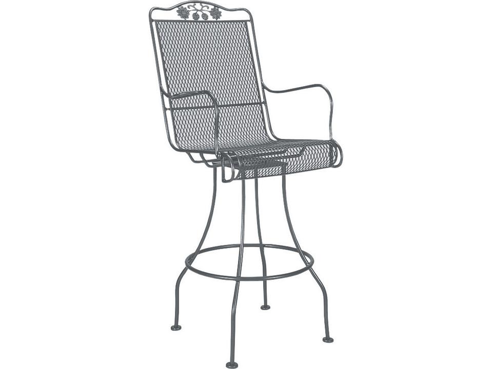 Briarwood Wrought Iron Swivel Outdoor Patio Bar Stool in Various Finishes