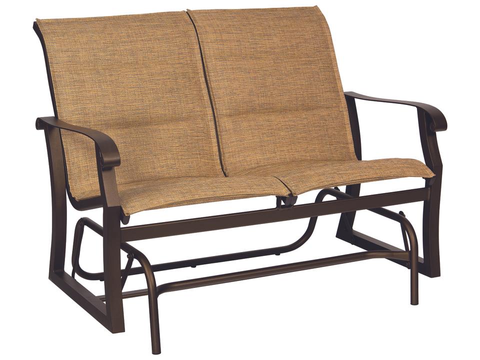 Cortland Padded Sling Aluminum Glider Loveseat