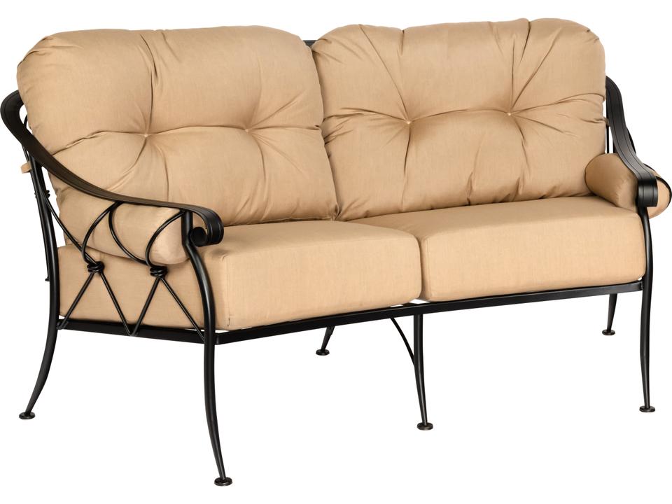 Derby Cushion Wrought Iron Crescent Loveseat