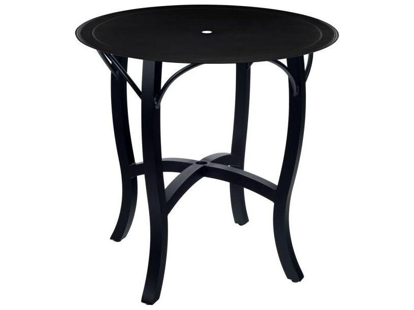 Carson Round Cast Aluminum Counter Height Table with Umbrella Hole