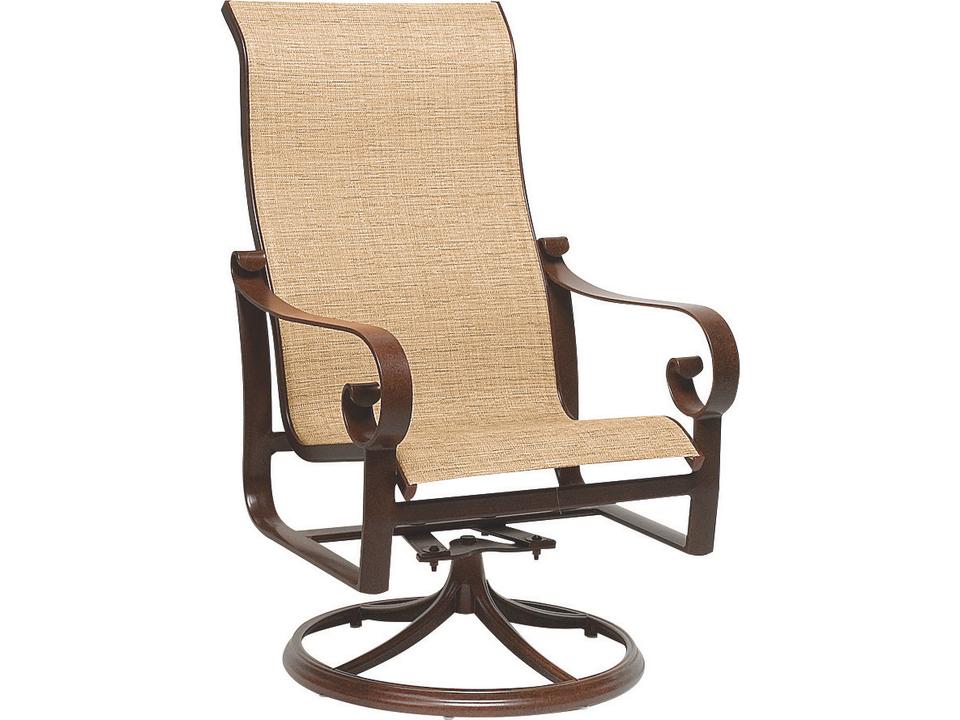 Belden Sling High Back Swivel Rocker Dining Arm Chair