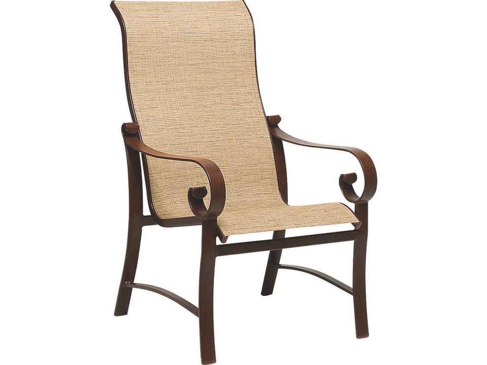 Belden Sling Aluminum High Back Dining Arm Chair