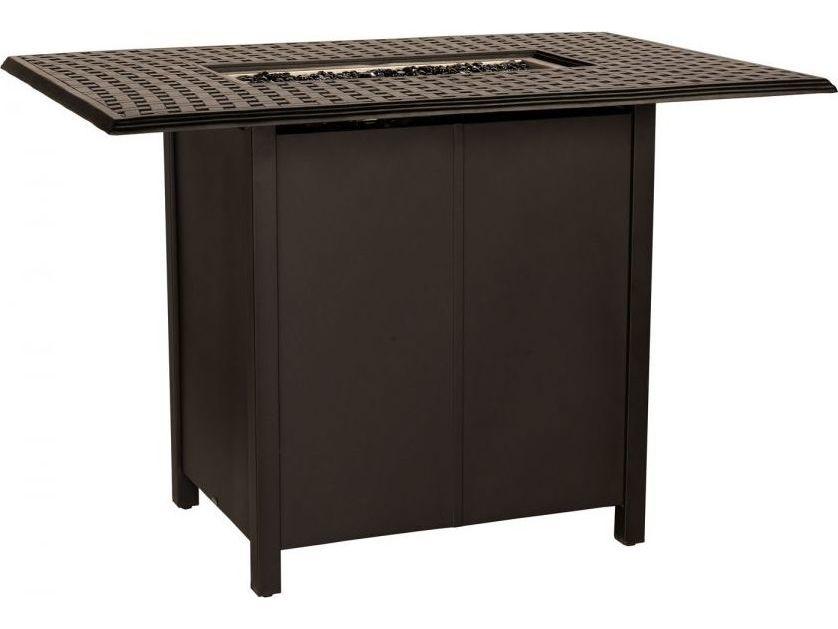 Thatch Rectangular Bar Height Outdoor Fire Pit Table